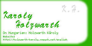 karoly holzwarth business card